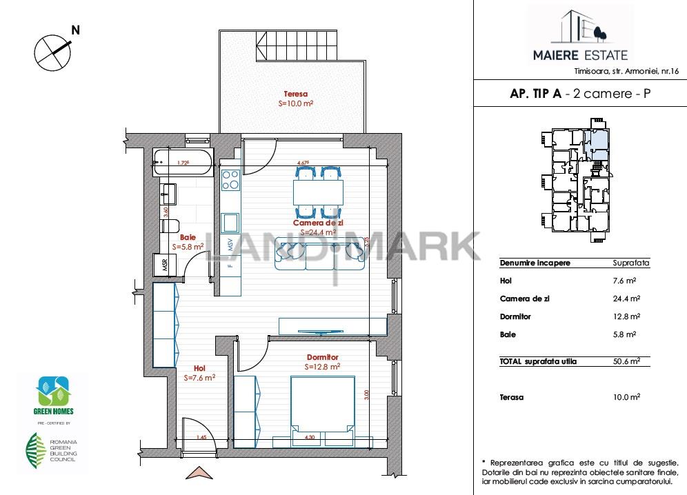 APARTAMENT IN CLADIRE GREEN HOMES, COMISION 0%