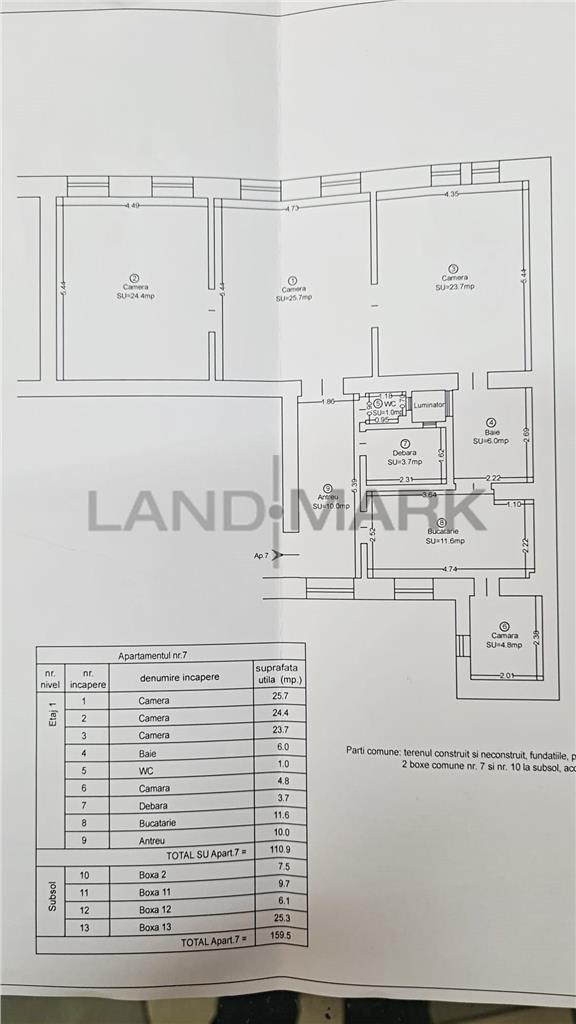 Apartament cu 3 camere,et 1 in cladire istorica zona centrala/Balcescu