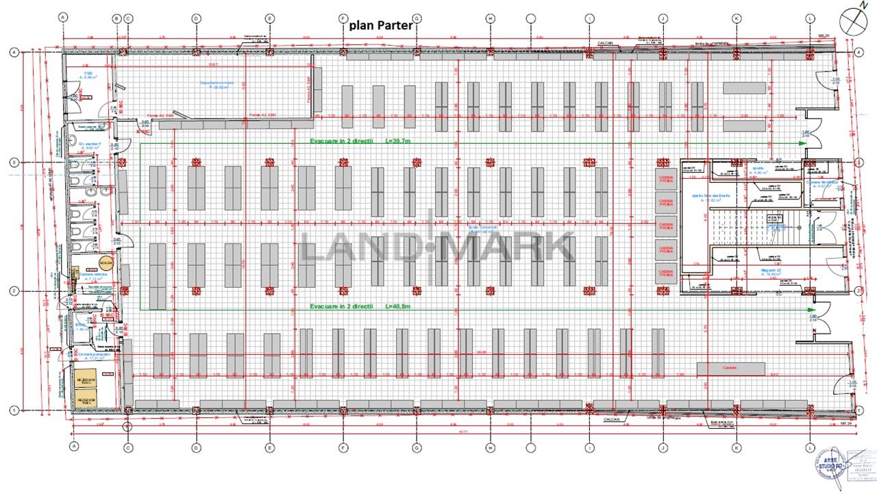 Spatiu comercial 850 mp , Vitrine, artera principala