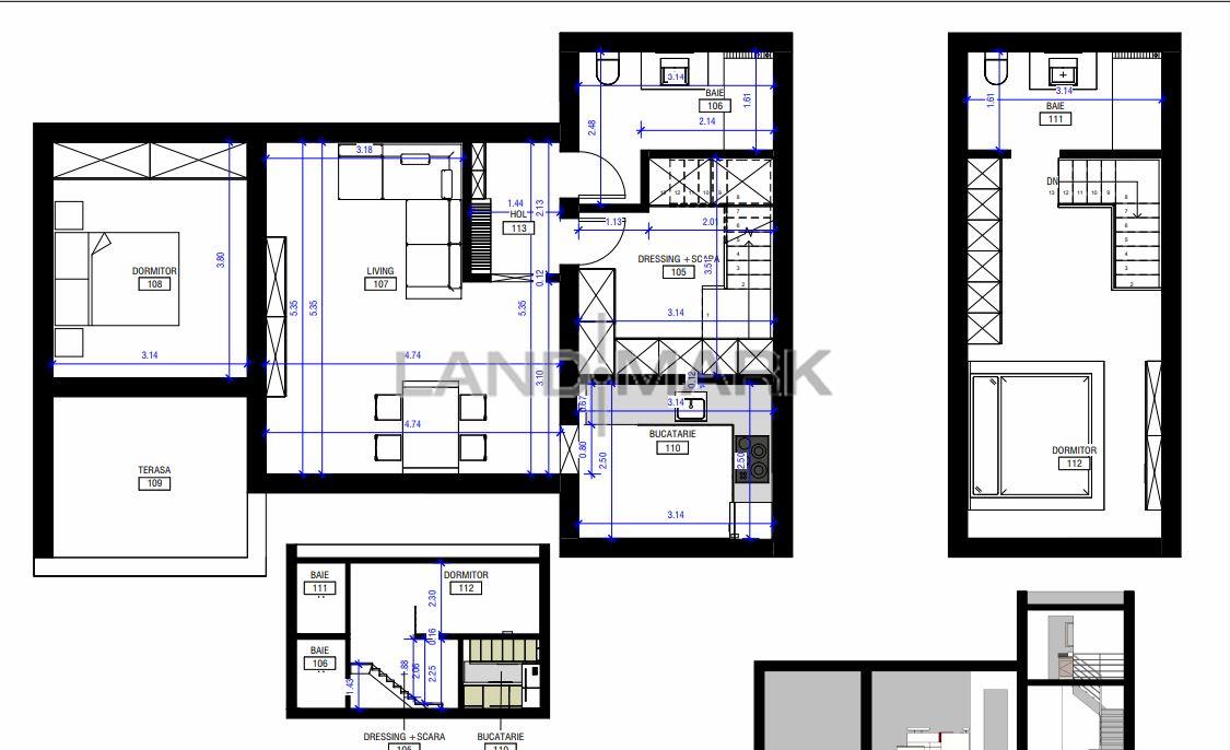 COMISION 0% Apartament premium, mobilat 3 camere 2 bai Dumbravita Kauf